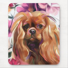 Mousepad Pasta do mouse Ruby Cavalier Dog Art