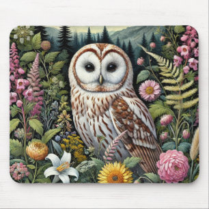 Mousepad Pasta do mouse Woodland Owl   Natureza encantadora