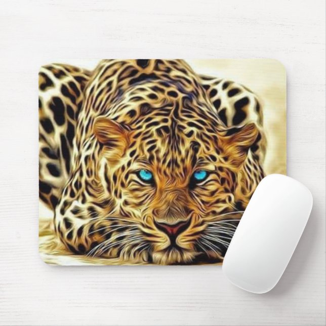 Mousepad Pasta-Mão-Mão Azul-Leopardo Trending (Com mouse)