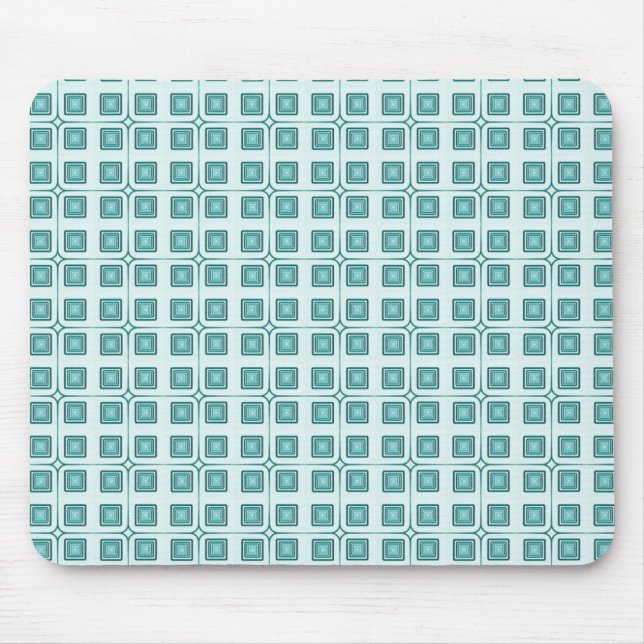 Mousepad Pasta-Mão-Mão Quadrada Retro, Teal (Frente)