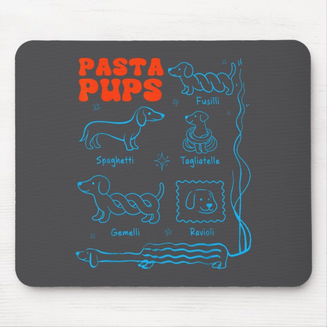 Mousepad Pasta P Funny Dachshund Wiener Dog Pasta Foodie Do (Frente)
