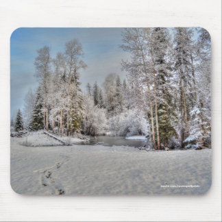Mousepad Pastas fazendas na neve do inverno