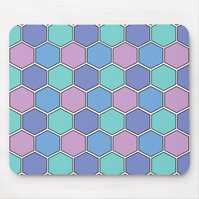 Mousepad Pastéis de padrões Honeycomb (Frente)