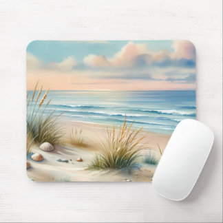Mousepad Pastel Coastal Dunes Watercolor
