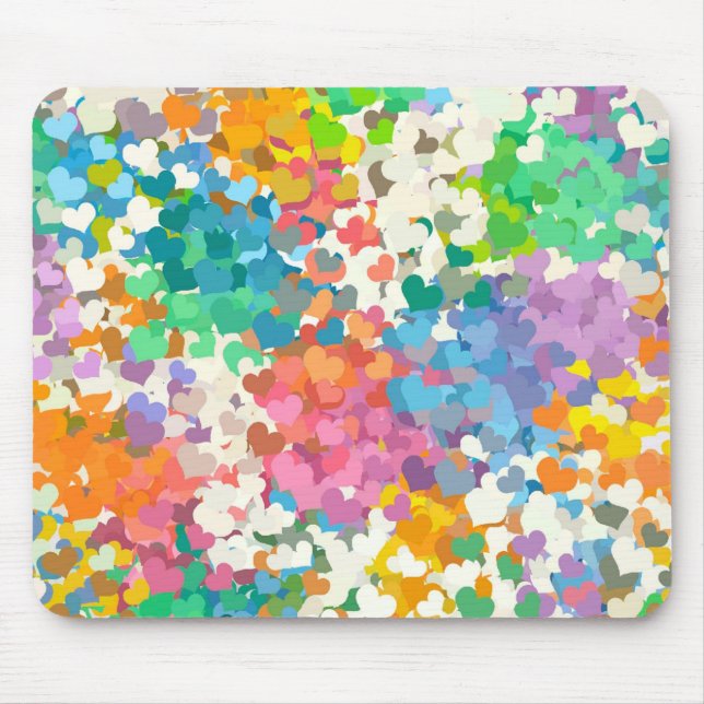 Mousepad Pastel Confetti Hearts (Frente)