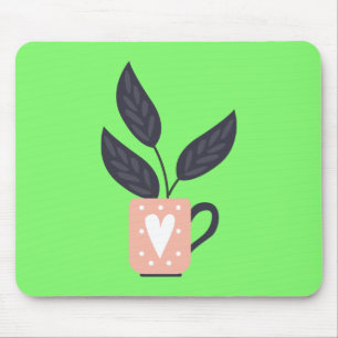 Mousepad Pastel de plantas modernas simples