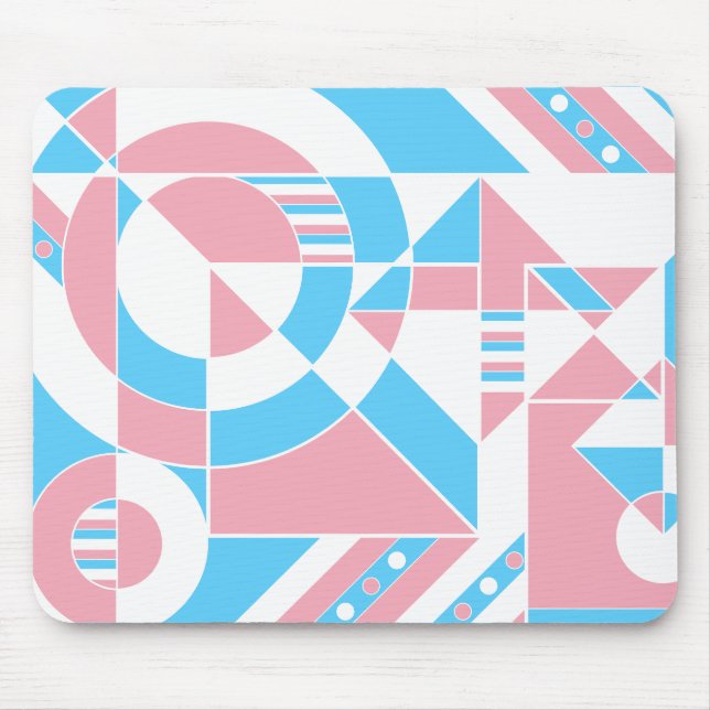 Mousepad Pastel Geométrico de Abstrato de Orgulho Transgêne (Frente)