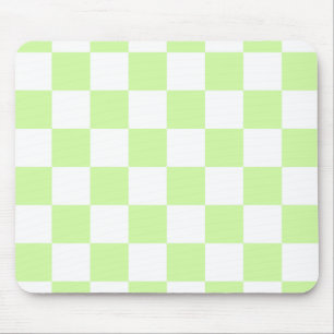 Mousepad Pastel Green Checkered Gingham Patterno