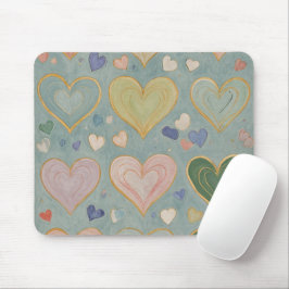Mousepad Pastel Heart Tapeçaria