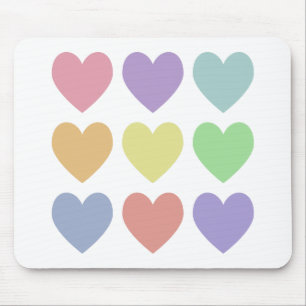 Mousepad Pastel Hearts
