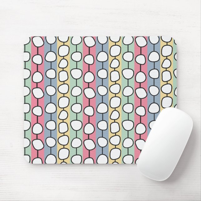Mousepad Pastel MCM Colorida Linhas (Com mouse)