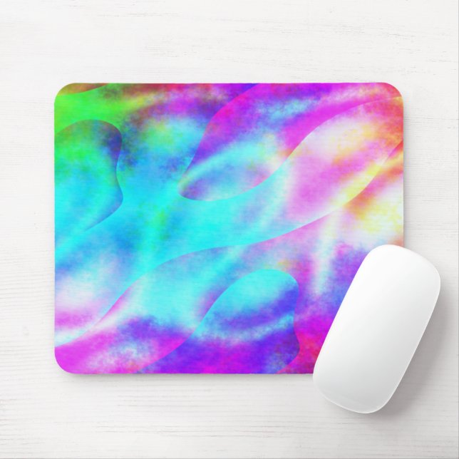 Mousepad Pastel Neon Rainbow Gradient Art (Com mouse)
