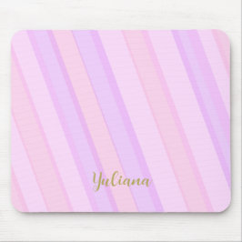 Mousepad Pastel Pink Purple Striped Cute Girly Design