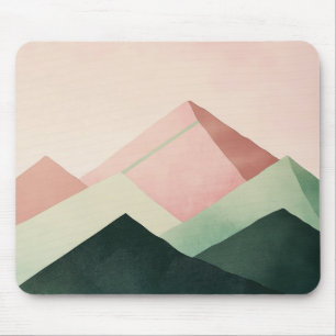 Mousepad Pastel Ridge – Paisagem Geométrica de Montanha #1