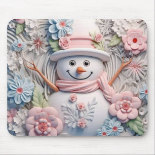 Mousepad Pastel Snowman 3D