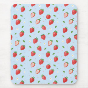 Mousepad Pastel Strawberry Sonha com padrão sem costura
