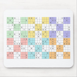 Mousepad pastel sudoku