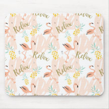 Pastel Tropical Pink Flamingo Pattern