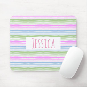 Mousepad Pastel Wavy Striped Modern Personalizado