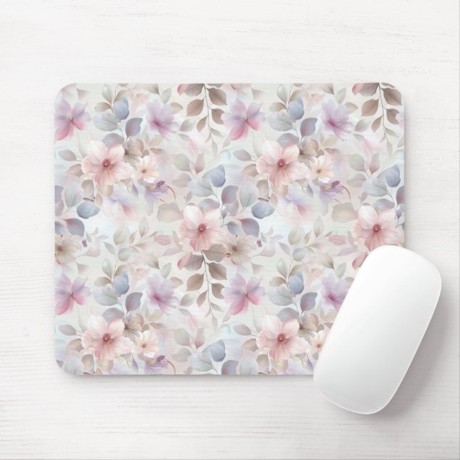 Mousepad pastilha floral de rato pastel para computadores (Com mouse)