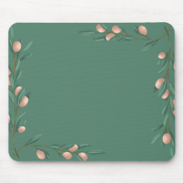 Mousepad Pasto verde com flores rosa