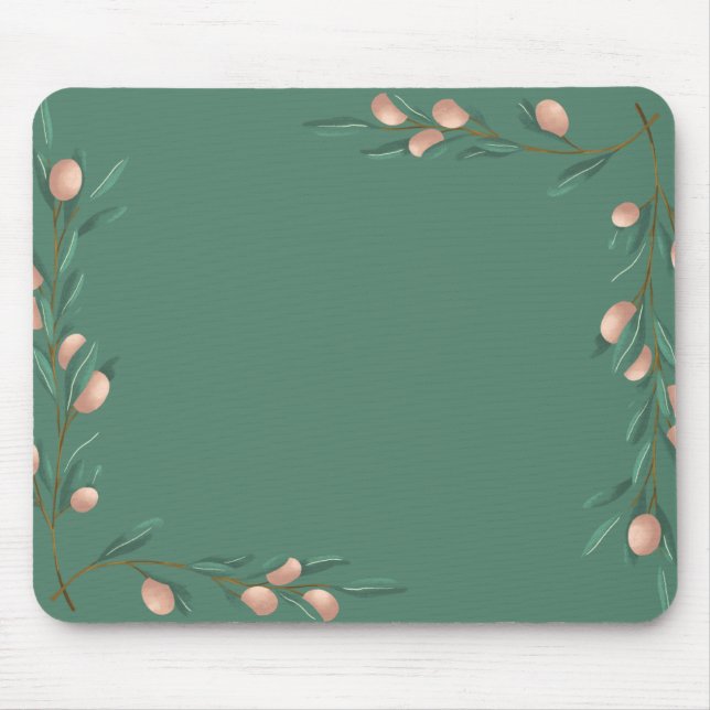 Mousepad Pasto verde com flores rosa (Frente)