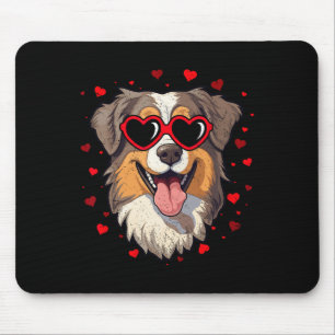 Mousepad Pastor Australiano Coração de São Valentim Amante 