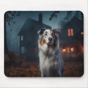 Mousepad Pastor Australiano de Halloween Assustador