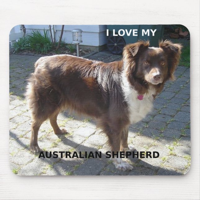 Mousepad pastor australiano red tri love w pic (Frente)