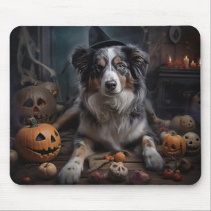Mousepad Pastores Australianos Abóboras Dia das Bruxas Assu