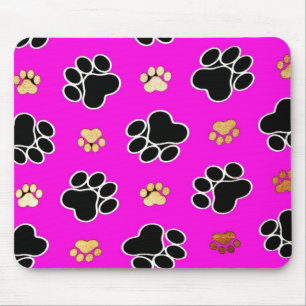Mousepad Pata canina preta e bronca rosa