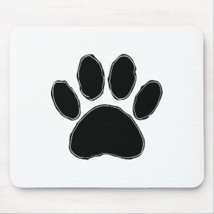 Mousepad Pata De Cães Desenhando Em Preto