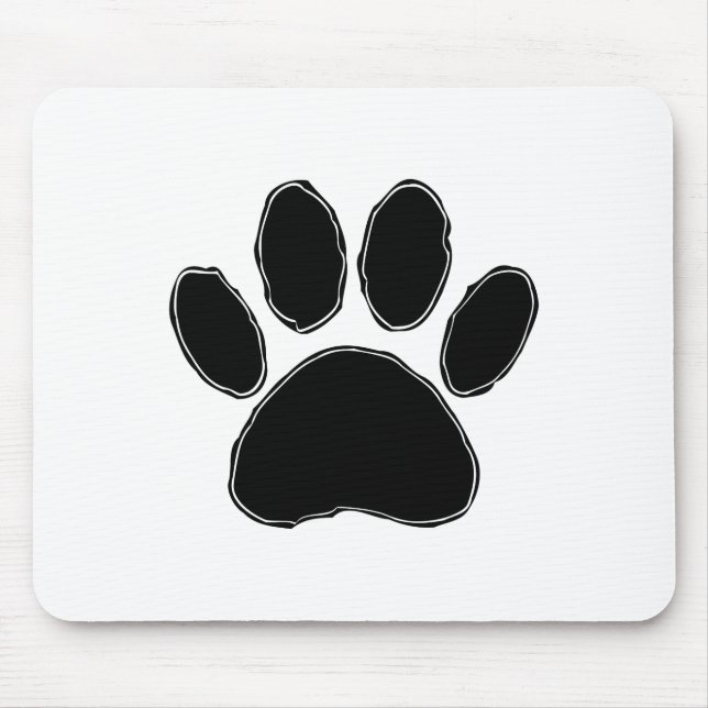 Mousepad Pata De Cães Desenhando Em Preto (Frente)