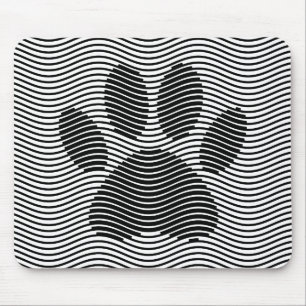 Mousepad Pata De Cães Impressa Em Ondas Pretas E Brancas