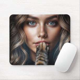 Mousepad Pata de Gato Silenciando uma Mulher Bonita