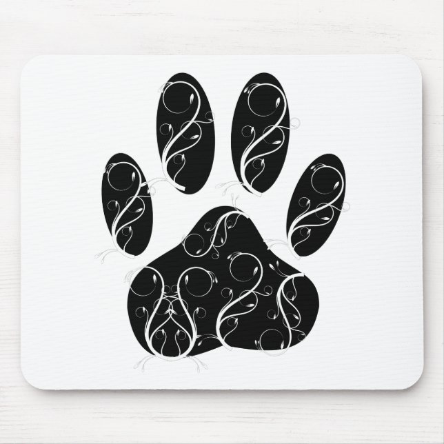 Mousepad Pata Negra De Cão Impressa Com Farinhas Brancas (Frente)