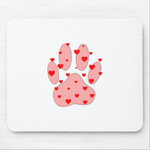 Mousepad Pata Rosa Imprimida Com Corações