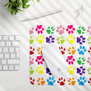 Mousepad Patas Coloridas, Patas-Cães, Patas-Gatos