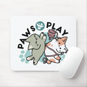 Mousepad Patas e Brincadeira – Ilustração Adorável de Gato