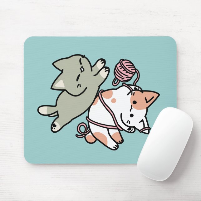 Mousepad Patas e Diversão – Adorável Ilustração de Gato (Com mouse)