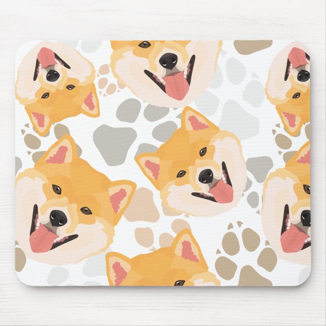 Mousepad Patas Shiba Inu do cão do teste padrão (Frente)