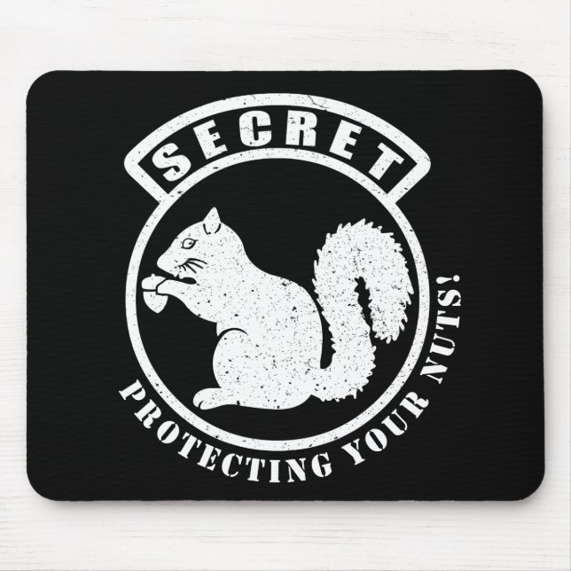 Mousepad Patch secreto de esquilo protegendo seus Loucos (Frente)