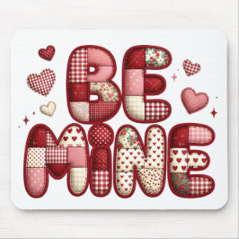 Mousepad Patchwork “Be Mine” Dia dos Namorados