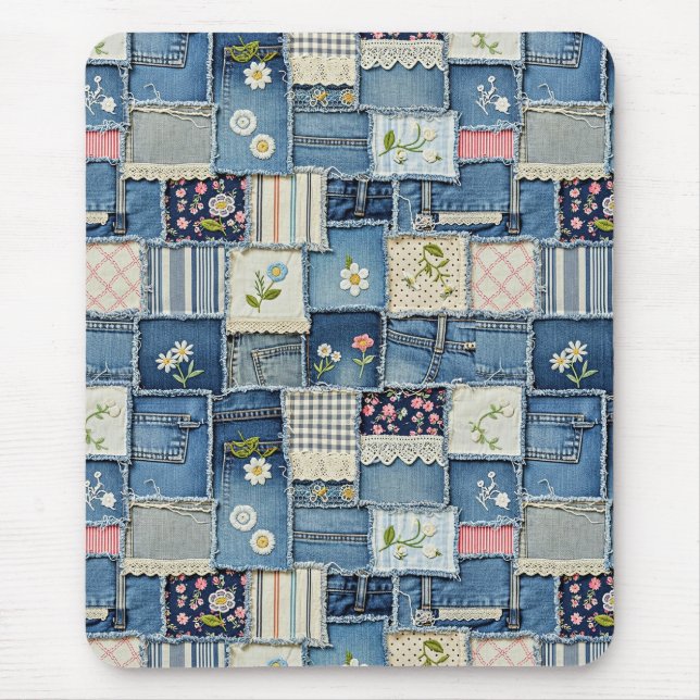 Mousepad Patchwork Denim (Frente)