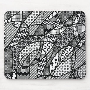 Mousepad Patchwork Preto e Branco Padrão 05