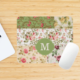 Mousepad Patchwork Rose Custom Monogram