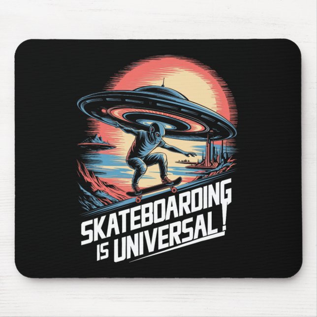 Mousepad Patinador de skate Alien Ufo é Ficção Científica U (Frente)