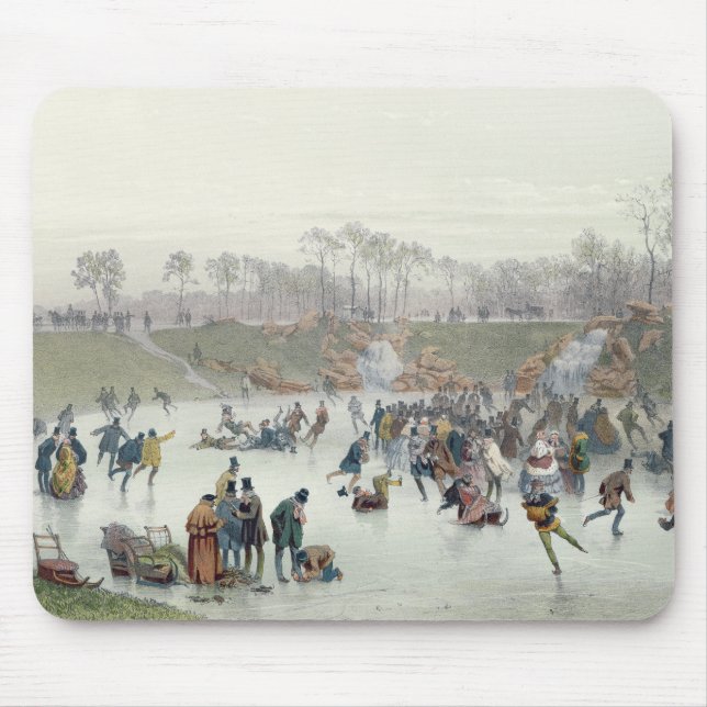 Mousepad Patinadores no lago no Bois de Boulogne (Frente)