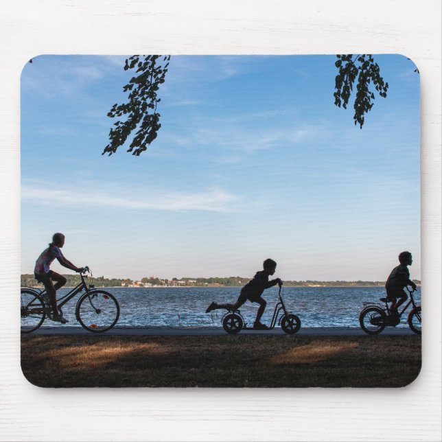 Mousepad Patinetes, bicicletas, tempo de lazer (Frente)