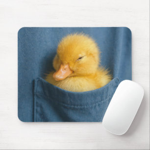 Mousepad Patinho Amarelo no Bolso de uma Camiseta